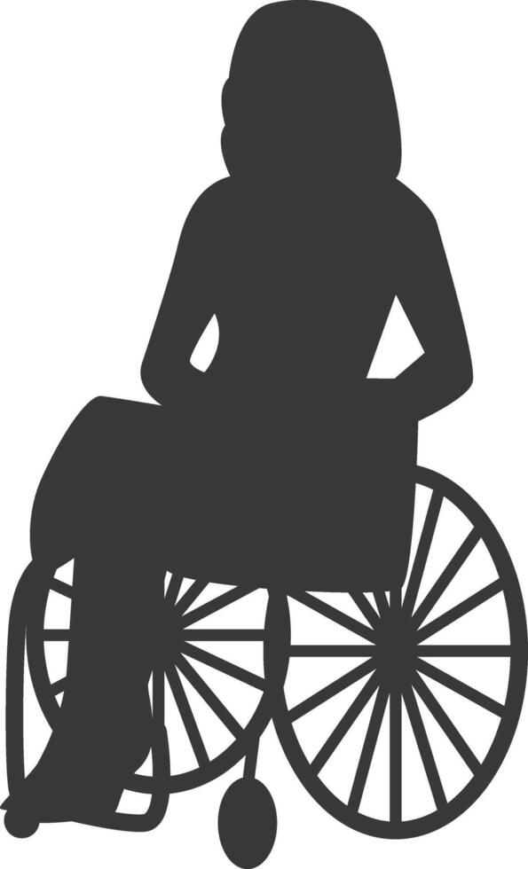 Silhouette of Disabled Person in Wheelchair, with Simple Shape vector