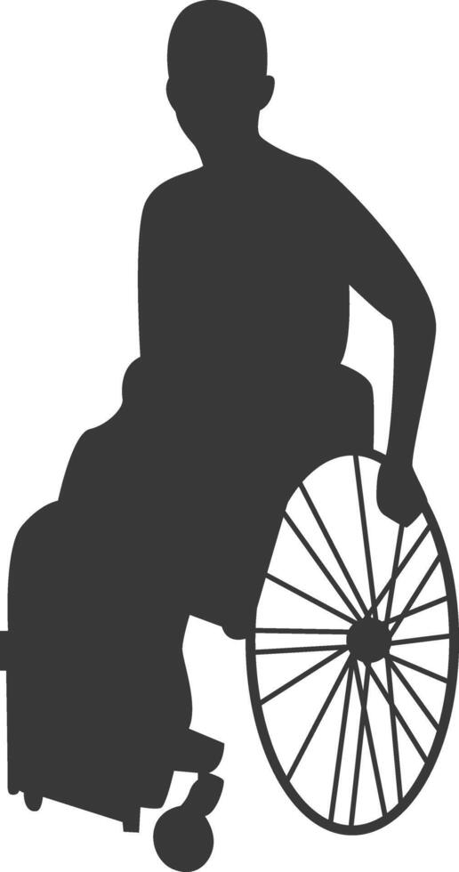 Silhouette of Disabled Person in Wheelchair, with Simple Shape, vector