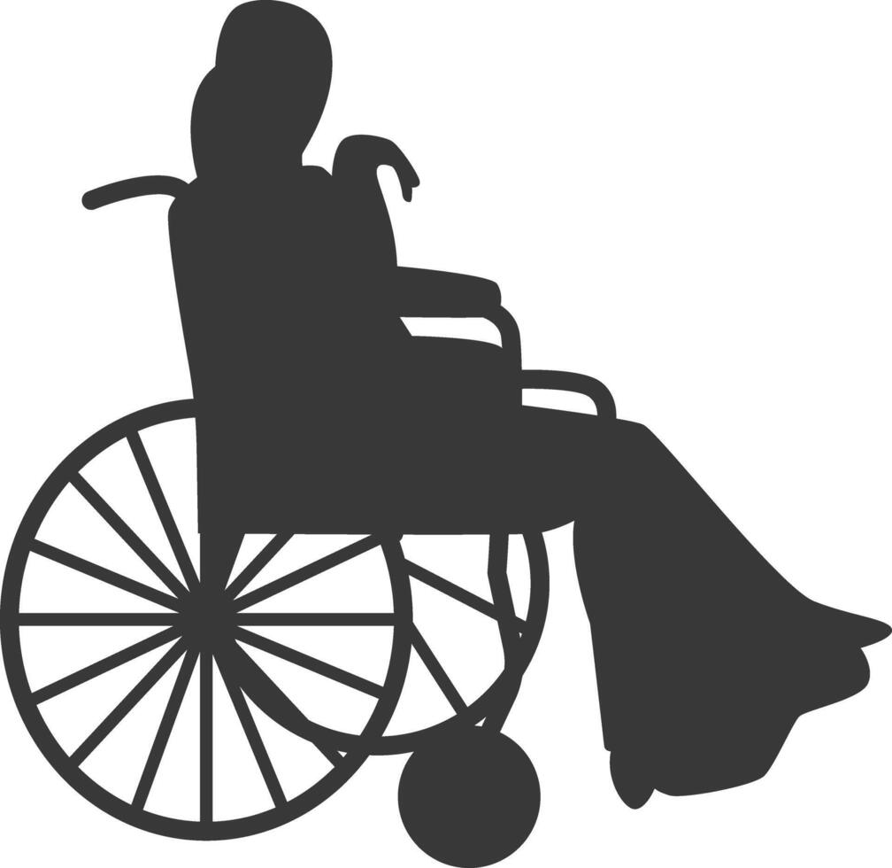 Silhouette of Disabled Person in Wheelchair with Minimalist Design vector