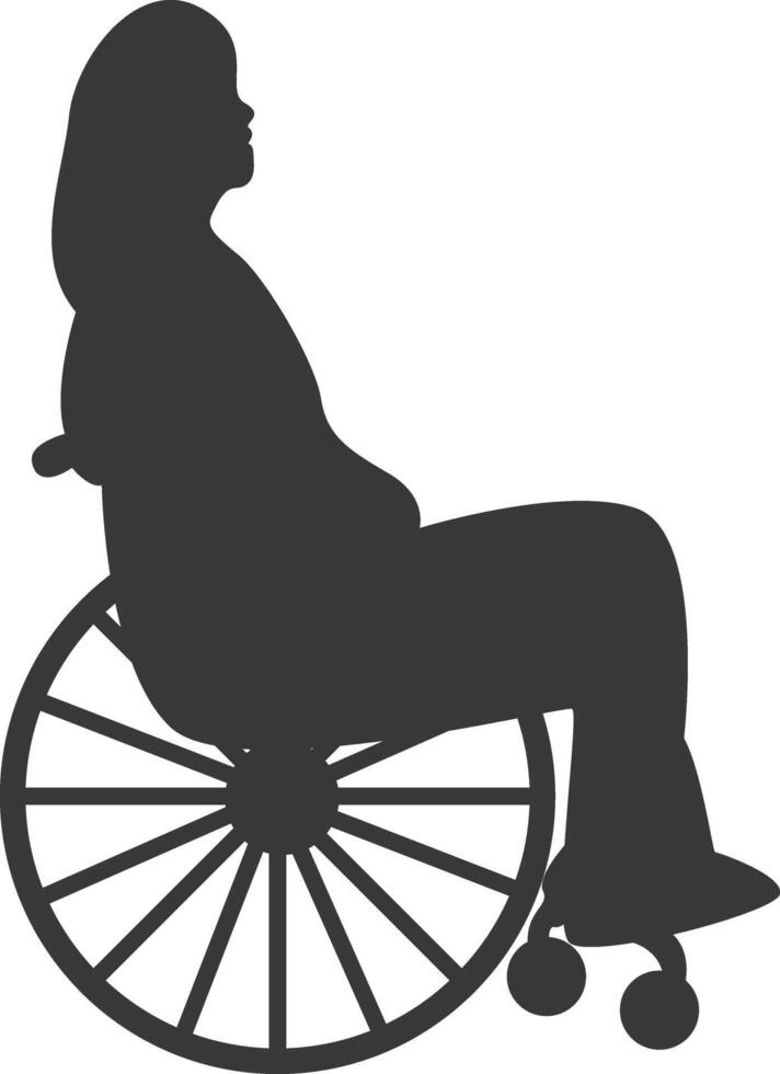 Silhouette of Disabled Person in Wheelchair, with Minimalist Design vector