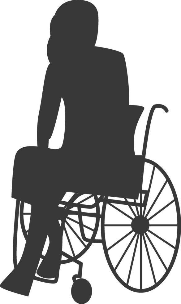 Silhouette of Disabled Person in Wheelchair, with Minimalist Design. vector