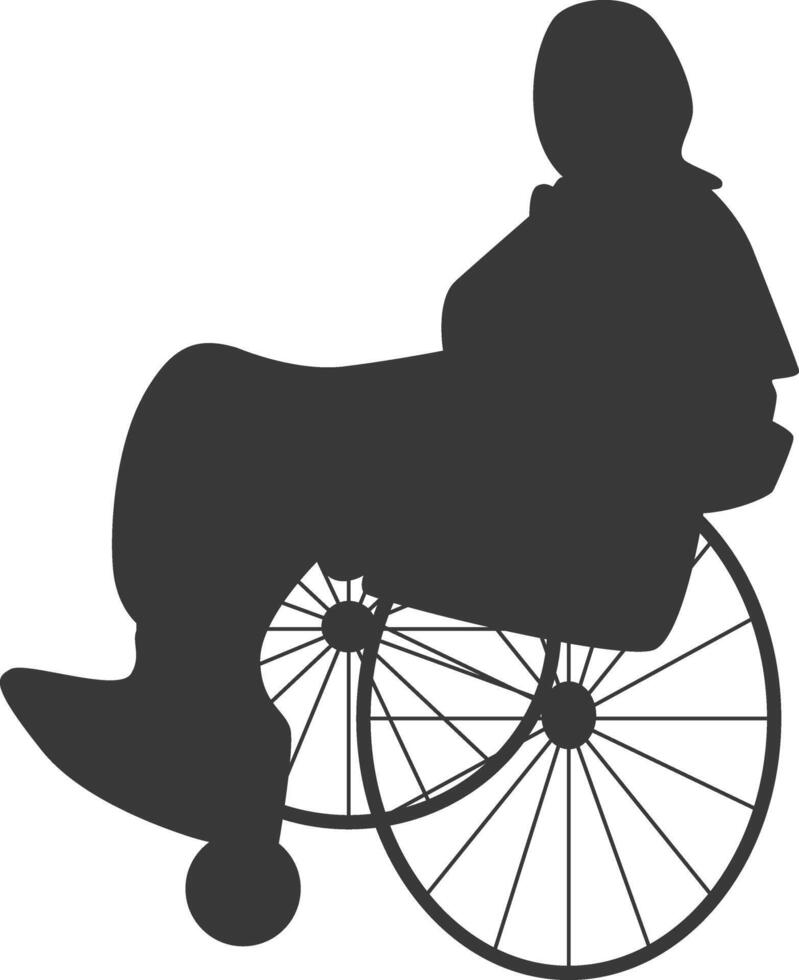 Silhouette of Disabled Person in Wheelchair, in Minimalist Design vector