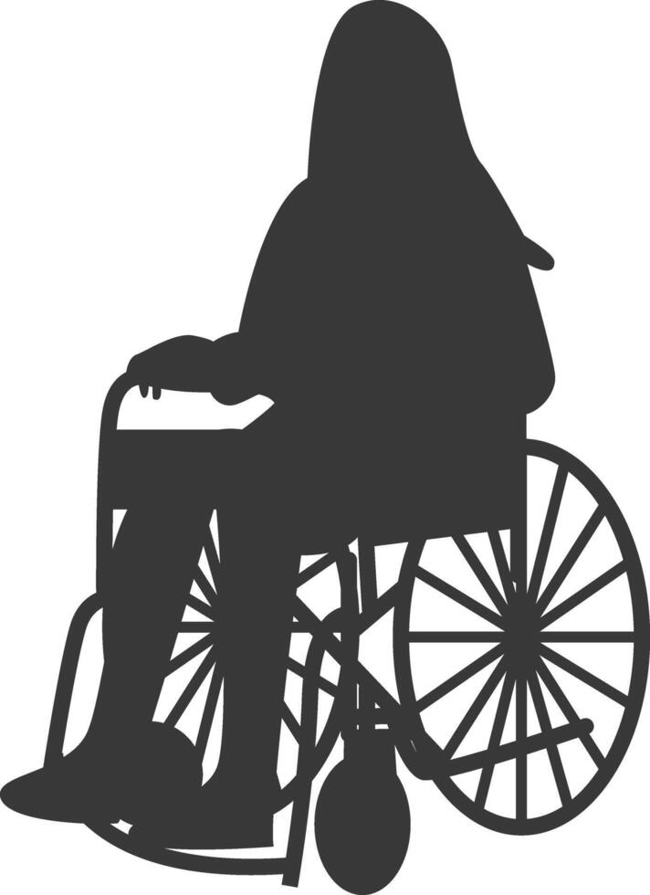 Silhouette of Disabled Person in Wheelchair, with Minimalist Shape. vector