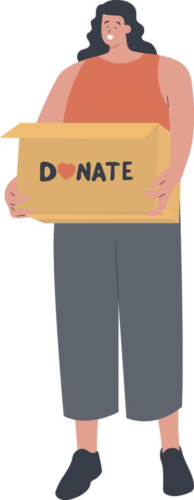 Character People of Volunteers Help with Donation vector