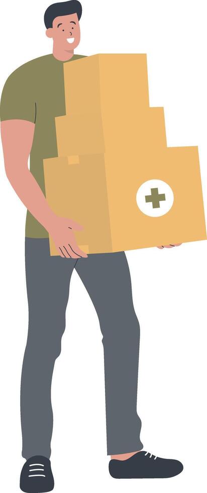 Character People of Volunteers Help and Donation vector