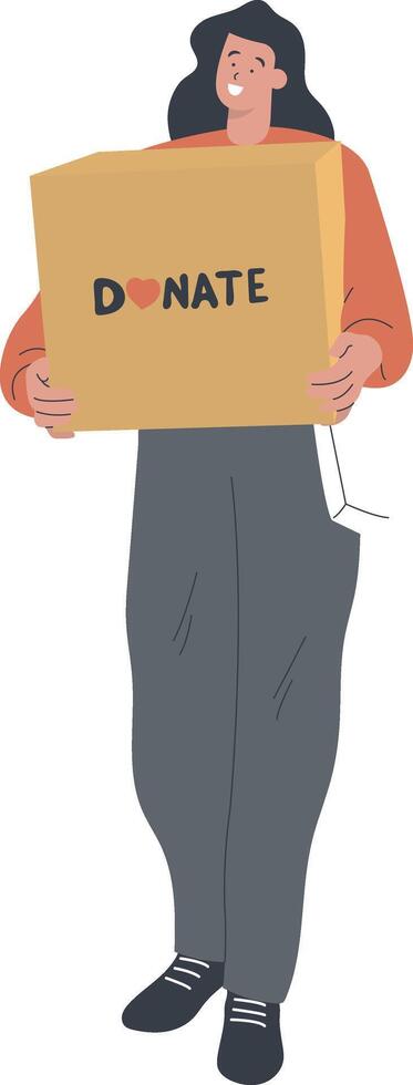 Character People of Volunteers Help and Donation. vector