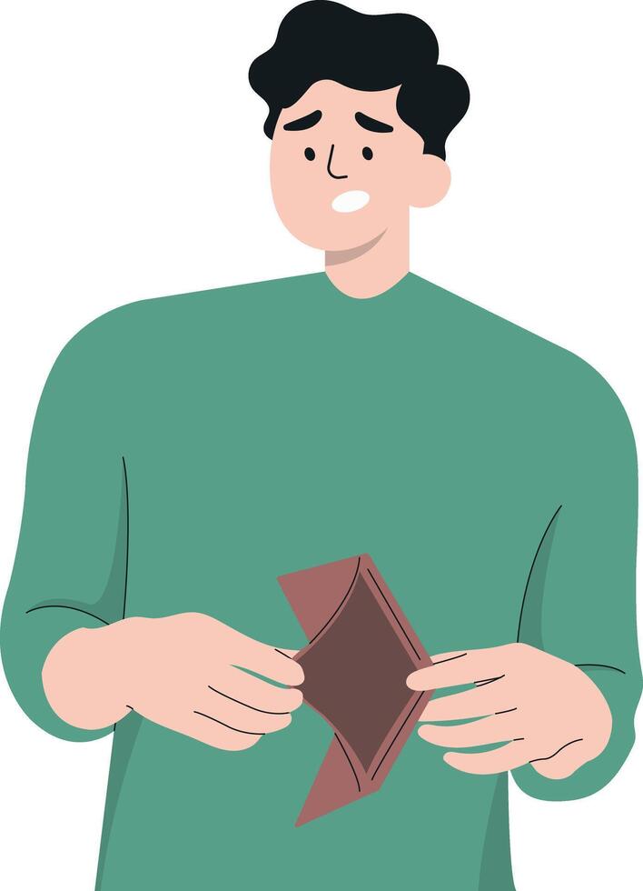 Male Carrying Empty Wallet vector