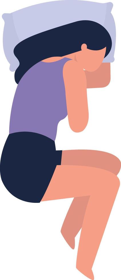 Women Sleeping Position Illustration. vector