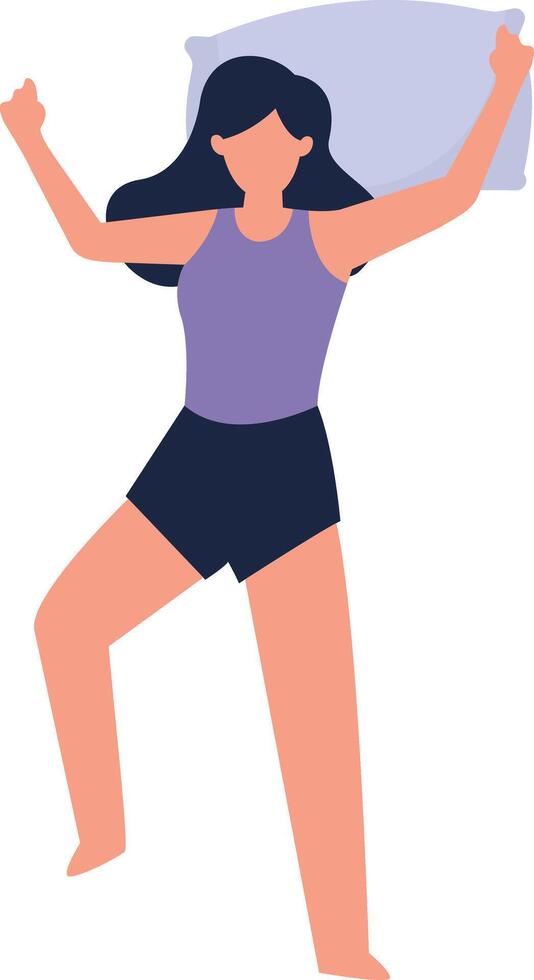 Women Sleeping Position Illustration on White Background vector