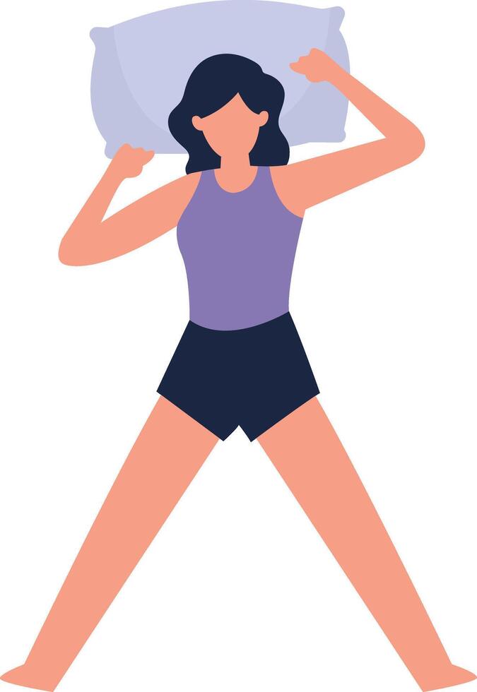 Women Sleeping Position Illustration in Flat Design vector