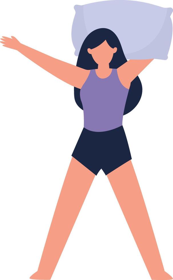 Women Sleeping Position Illustration in Cartoon Design vector
