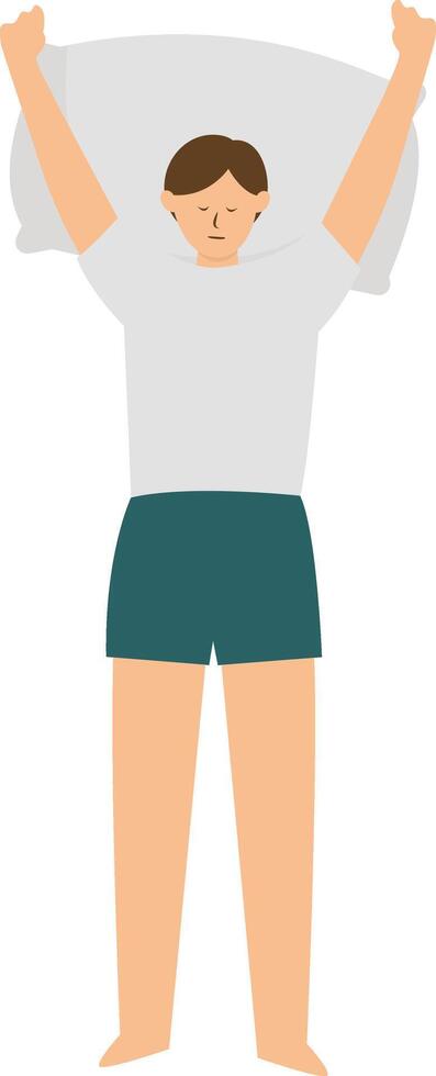 Illustration of Man Sleeping Pose at Night vector