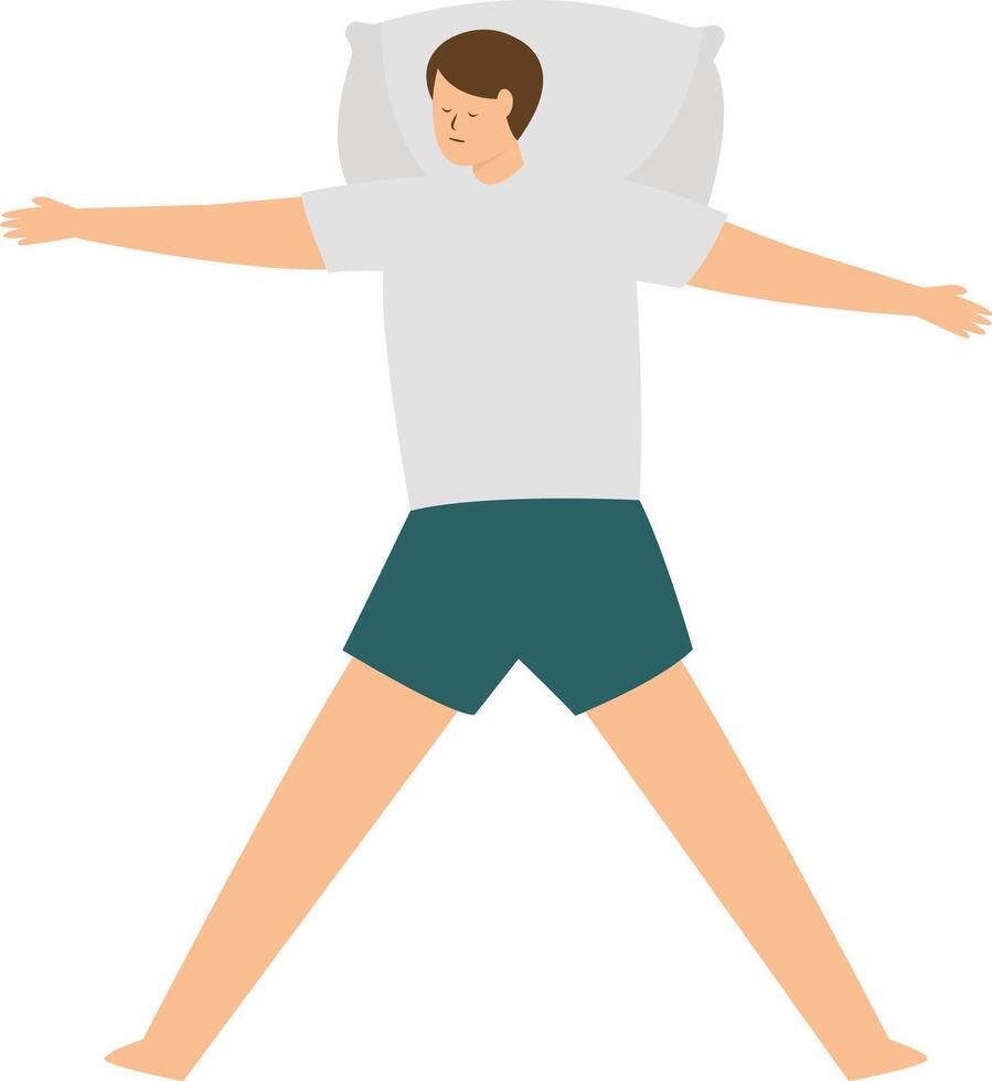Illustration of Man Sleeping Pose at Night. vector