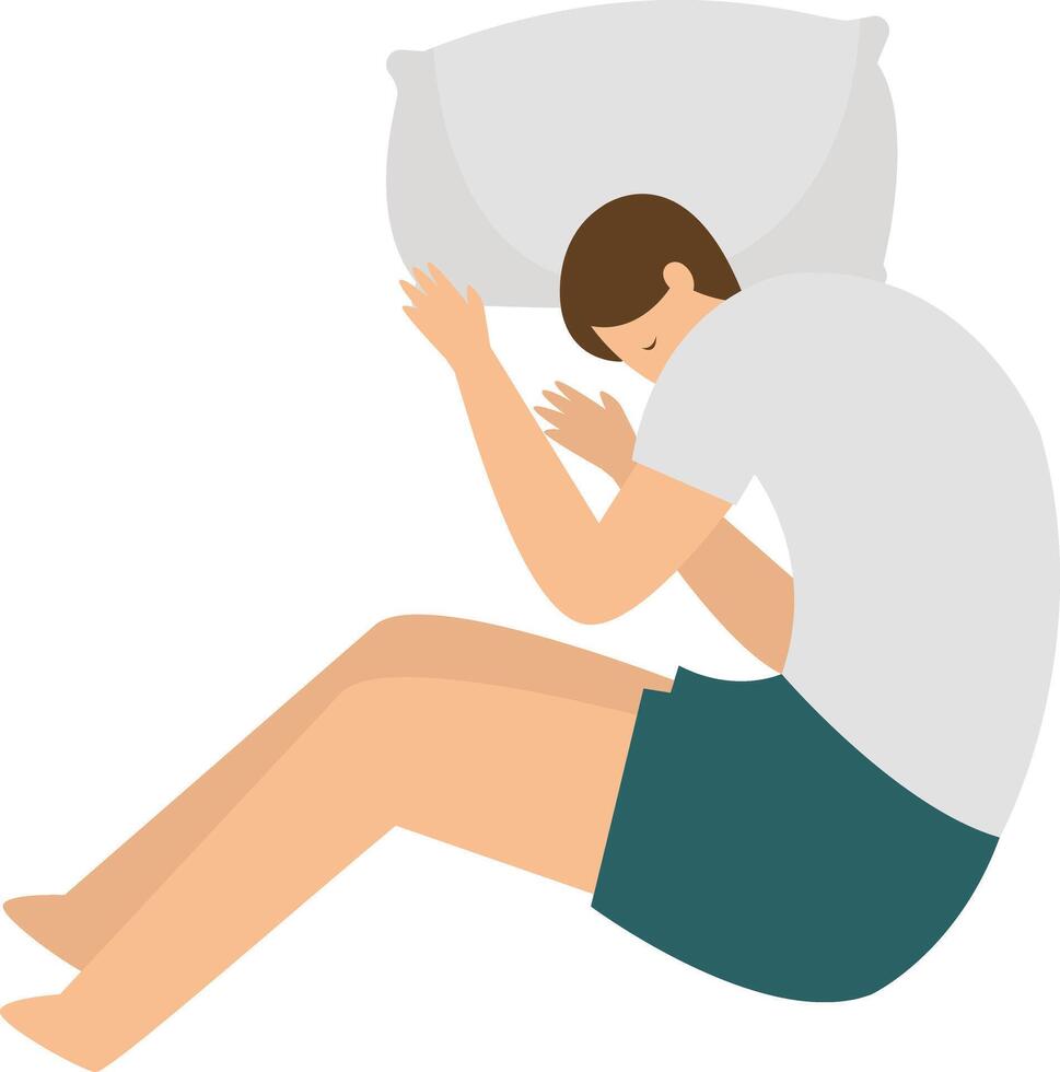 Illustration of Man Sleeping Pose at Night in Cartoon Design vector