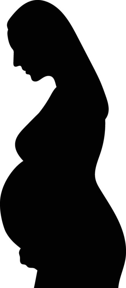 Silhouette of Pregnant Lady. vector