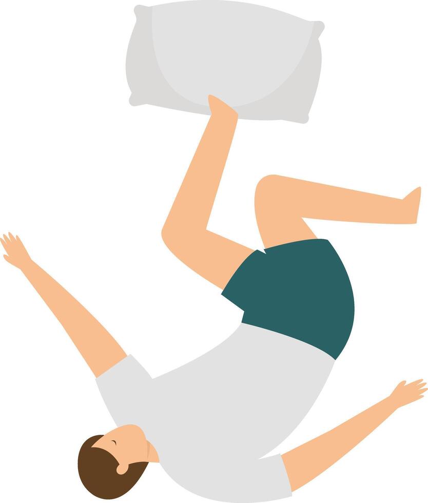 Illustration of Man Sleeping Pose at Night with Flat Design vector