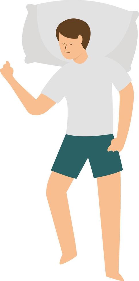 Illustration of Man Sleeping Pose at Night in Flat Design vector