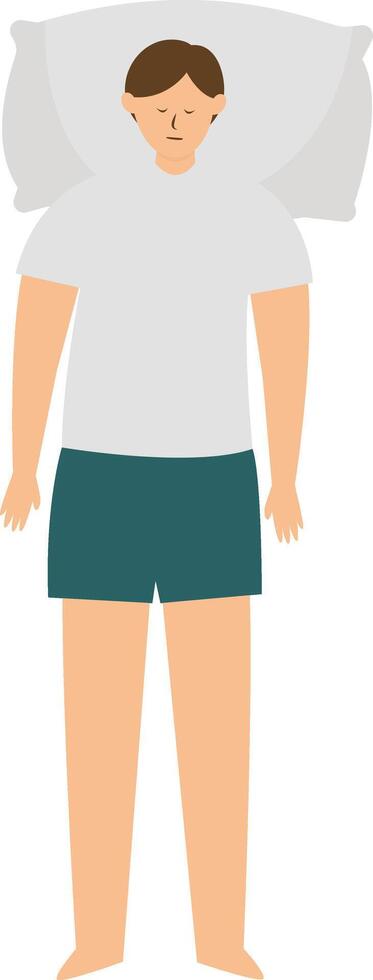 Illustration of Man Sleeping Pose at Night in Flat Design. vector