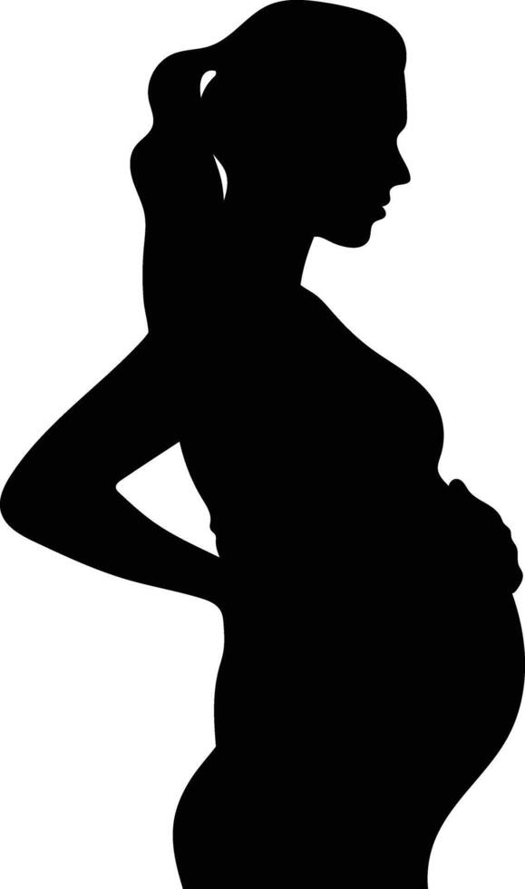 Silhouette of Pregnant Lady with Minimalist Design vector