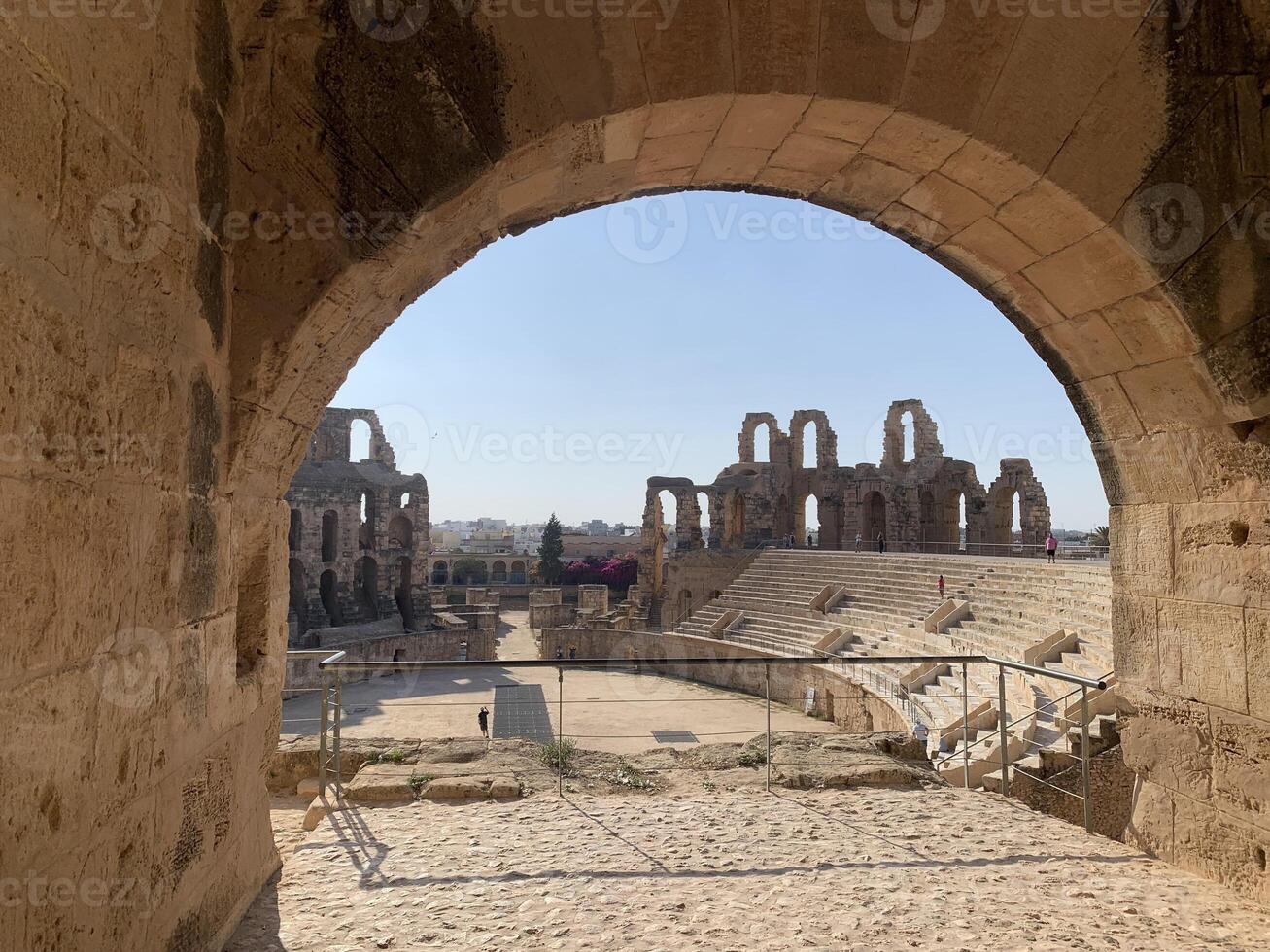 ancient roman amphitheatre Tunisia, Eljem, Mahdia city photo