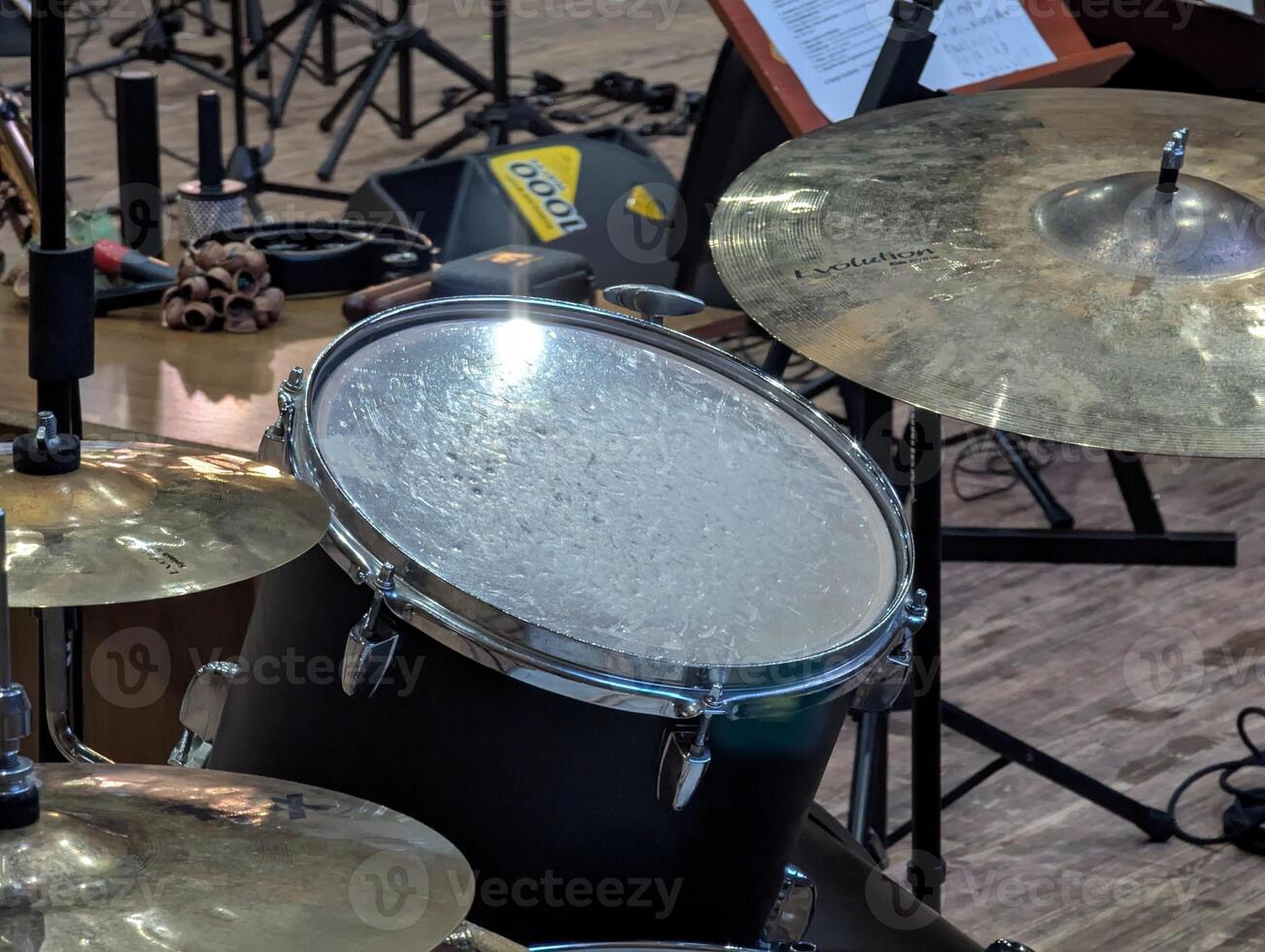 drum kit on stage before a concert photo