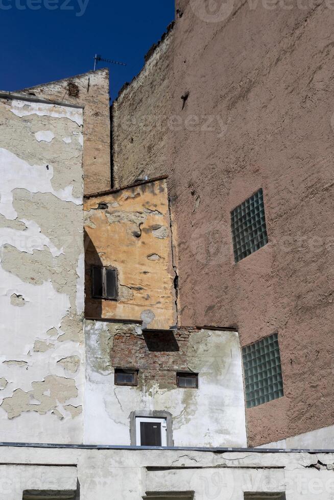 A building with different extensions of different styles photo