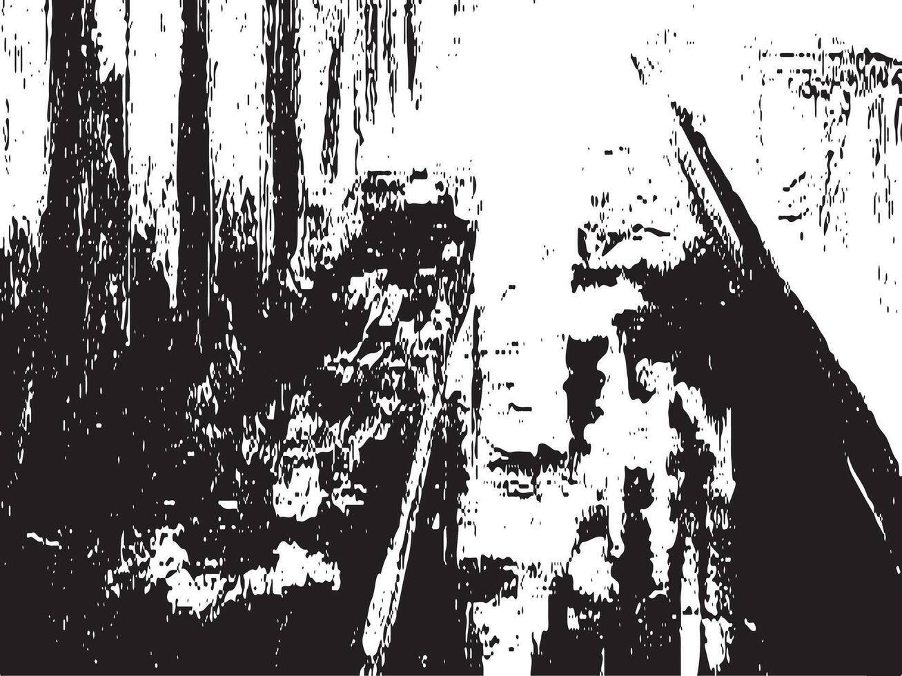 Abstract grunge alleyway in black and white with high contrast texture ideal for artwork and design vector