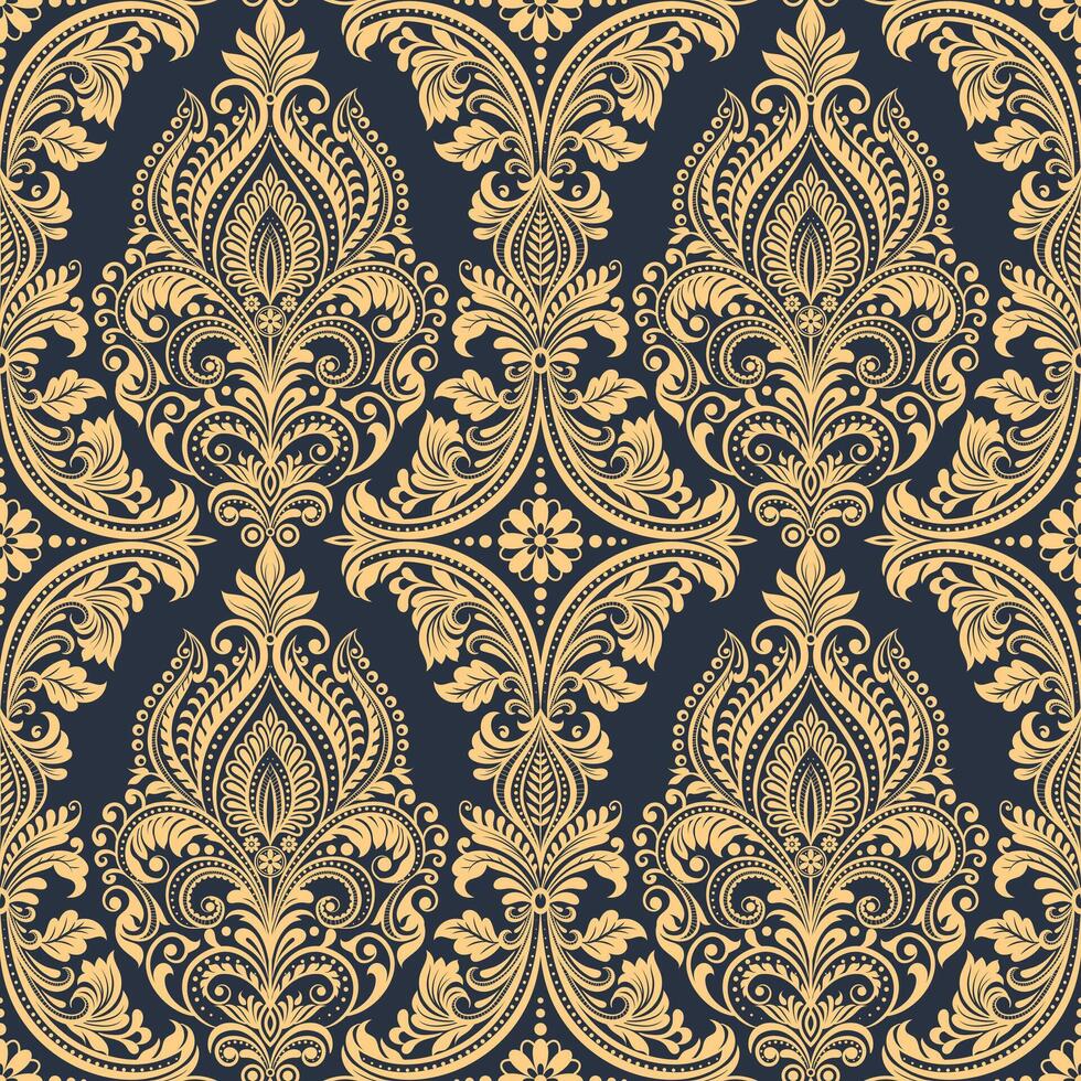 Seamless pattern in modern damask style for fabric, tapestry, wallpaper, wrapping paper. vector