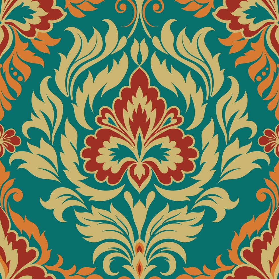 Victorian Damask Luxury Decorative Fabric Pattern vector
