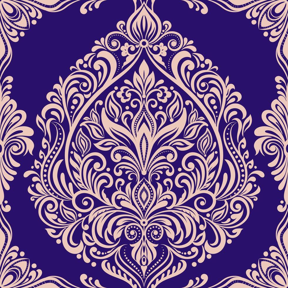 Damask seamless pattern, damask Ikat floral seamless pattern ,Aztec style, baroque pattern. design for texture, fabric, clothing, wrapping, decoration, print. vector