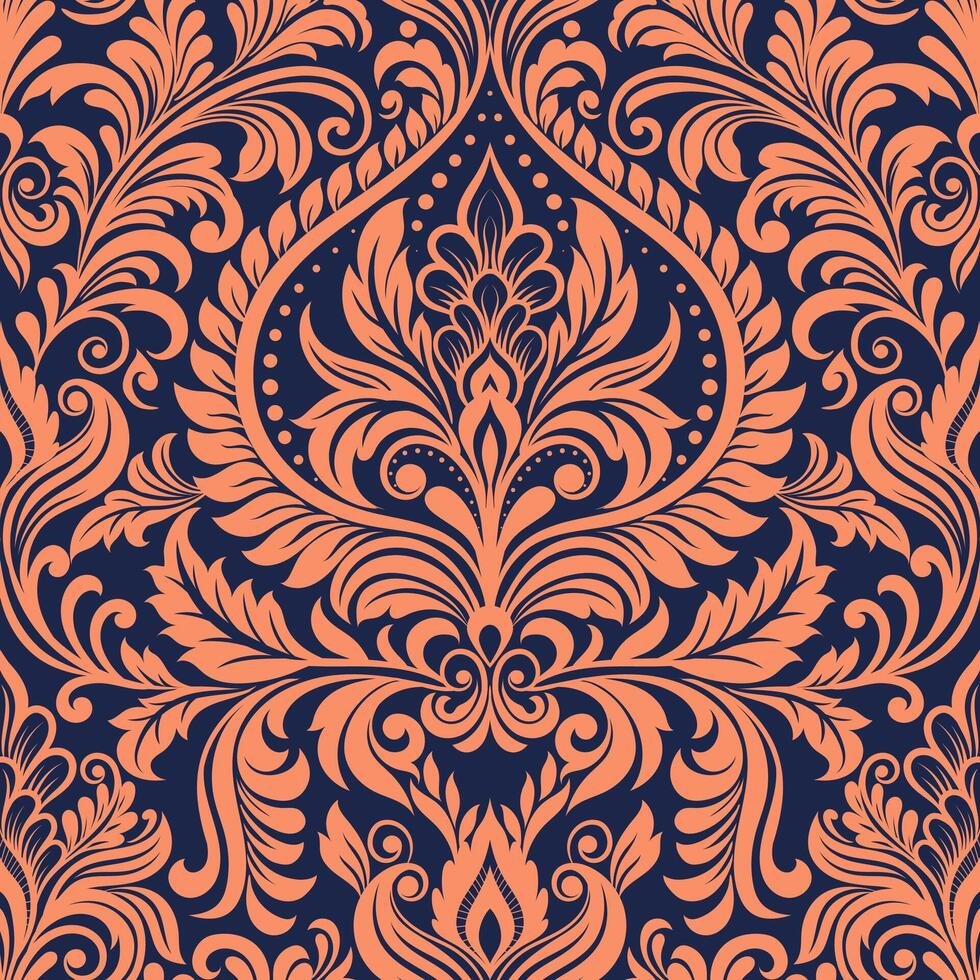 damask pattern seamless background vector