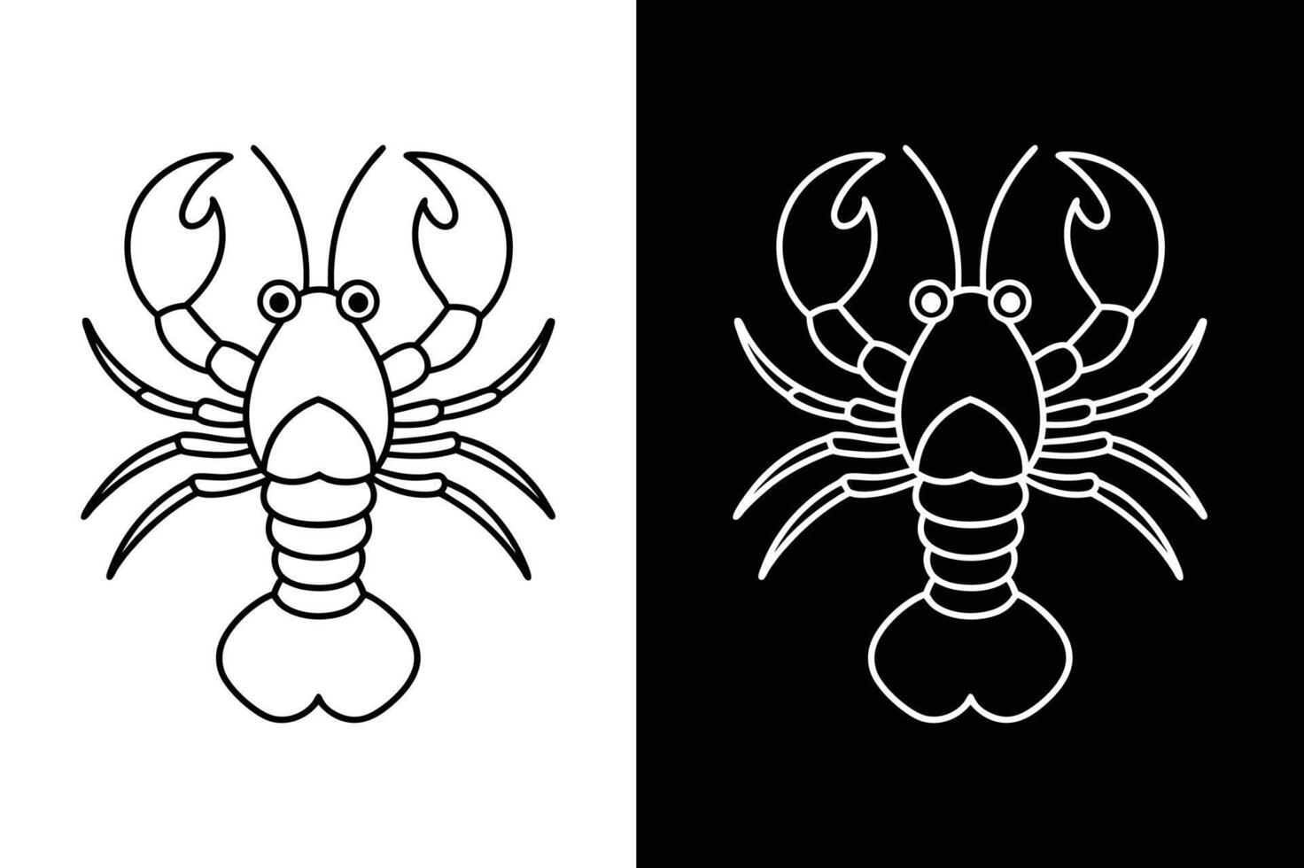 Lobster line art image line icon design vector