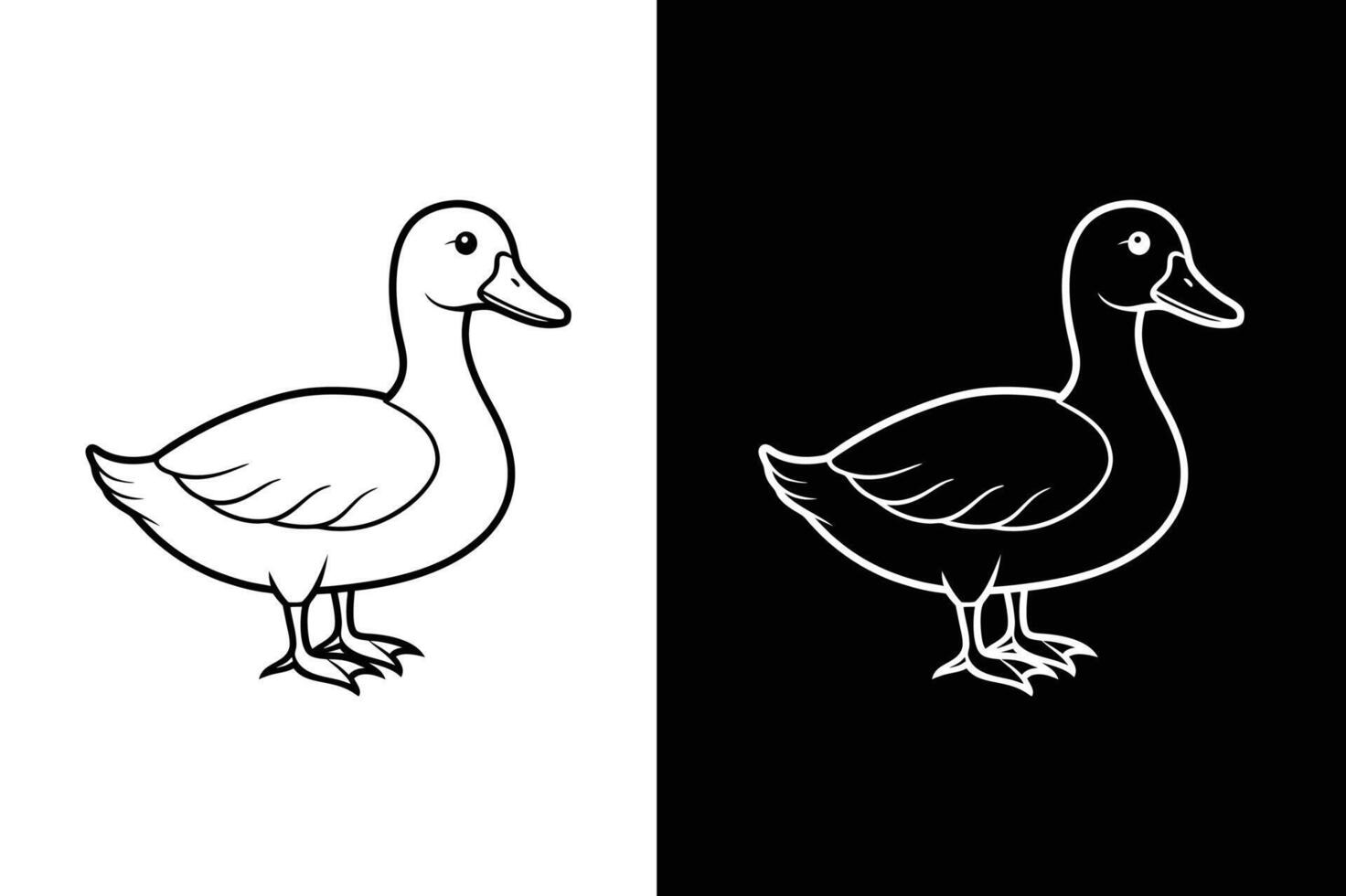 Duck Black Stroke Linear Icon design illustration vector