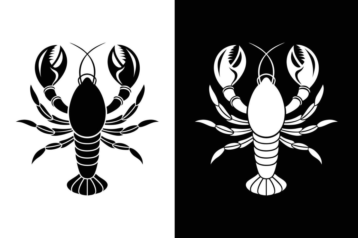Lobster icon or logo, silhouette lobster design icon vector