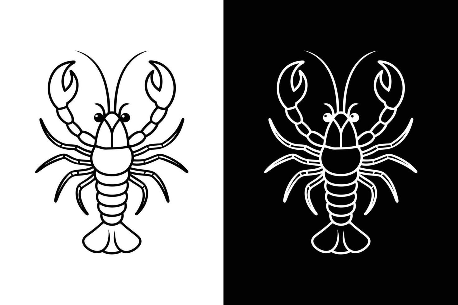 lobster icon, lobster line art - simple line art of lobster vector