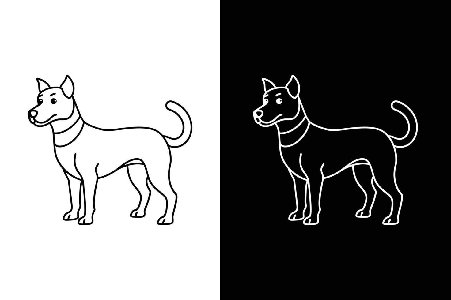 A clean and modern dog icon illustration with simple line icon vector