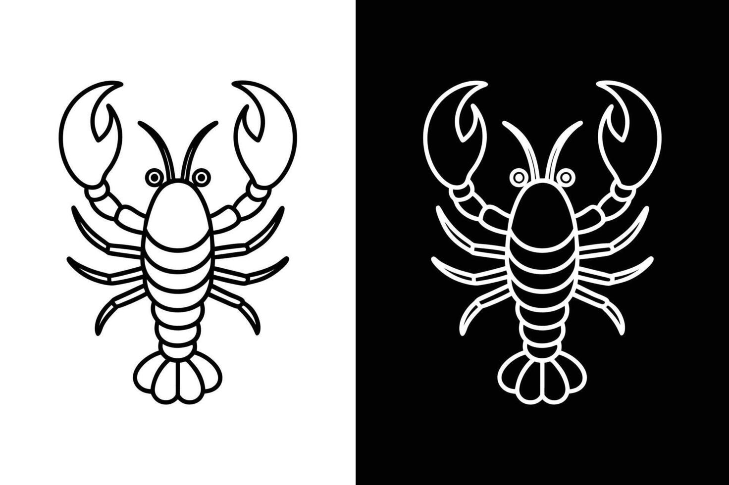 lobster line art element icon design vector