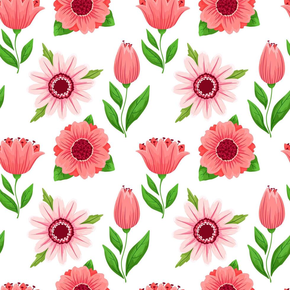 Seamless pattern with cute vintage flowers. Pattern for packaging, cover or fabric. vector