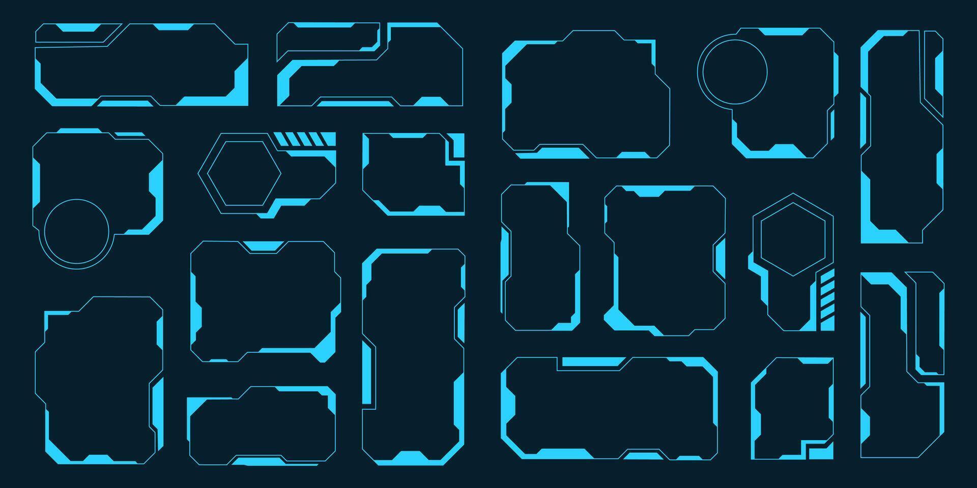 Set of futuristic UI elements for display panel vector