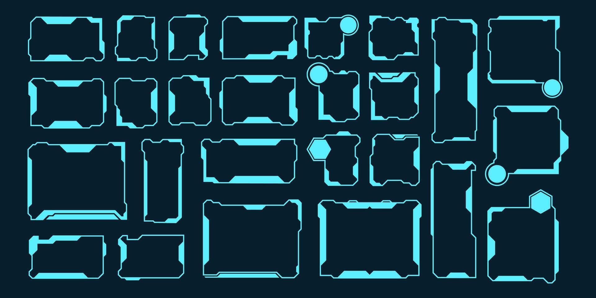 Set of futuristic UI elements for display and digital interfaces vector