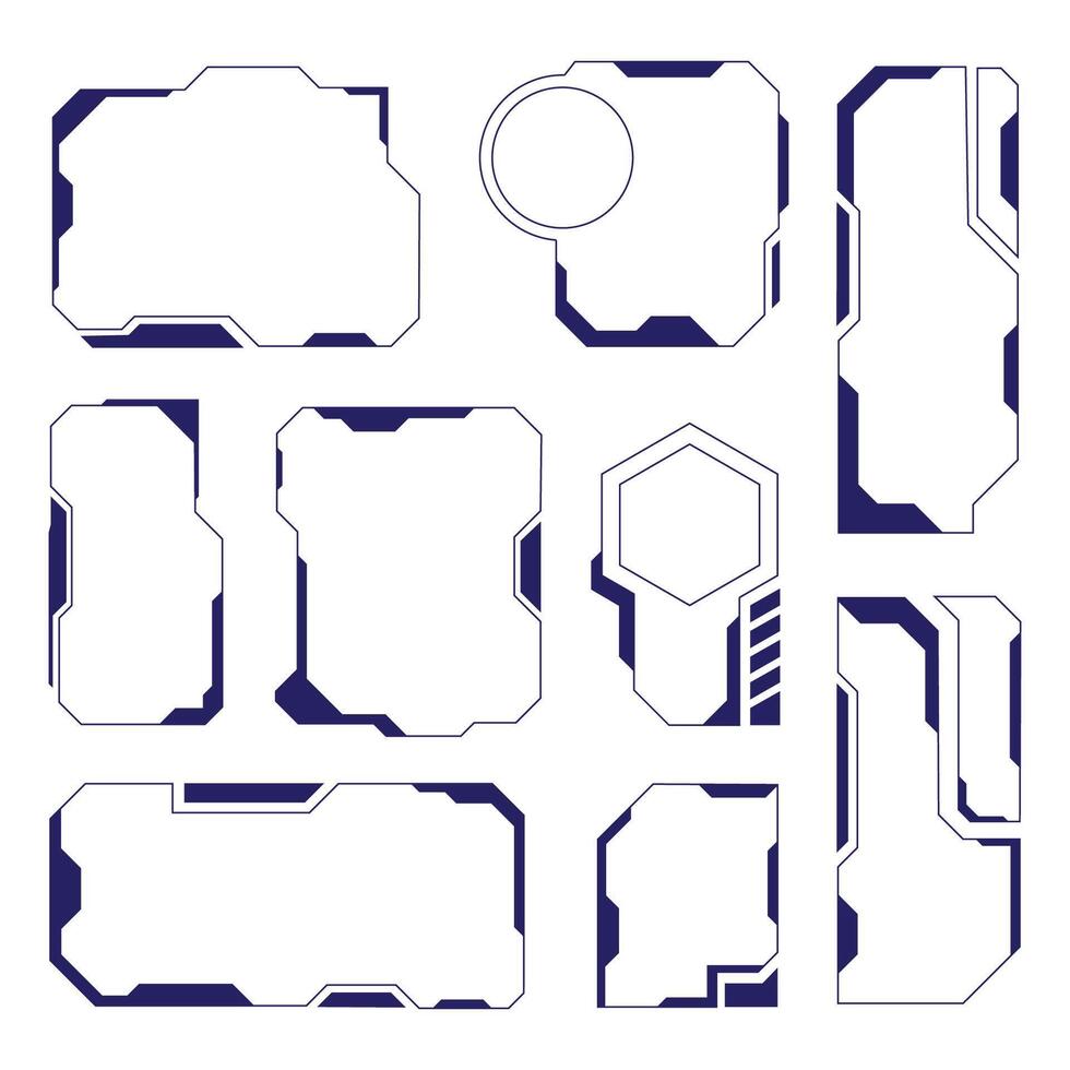 futuristic elements for display panels and digital interfaces vector