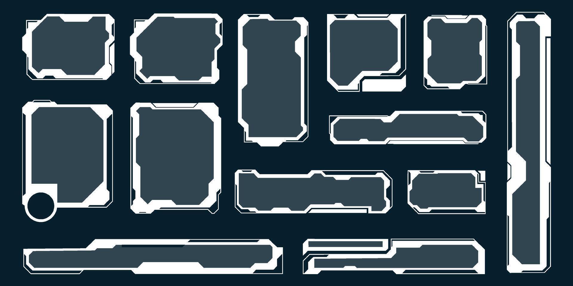 Set of futuristic UI elements for display panels and digital vector