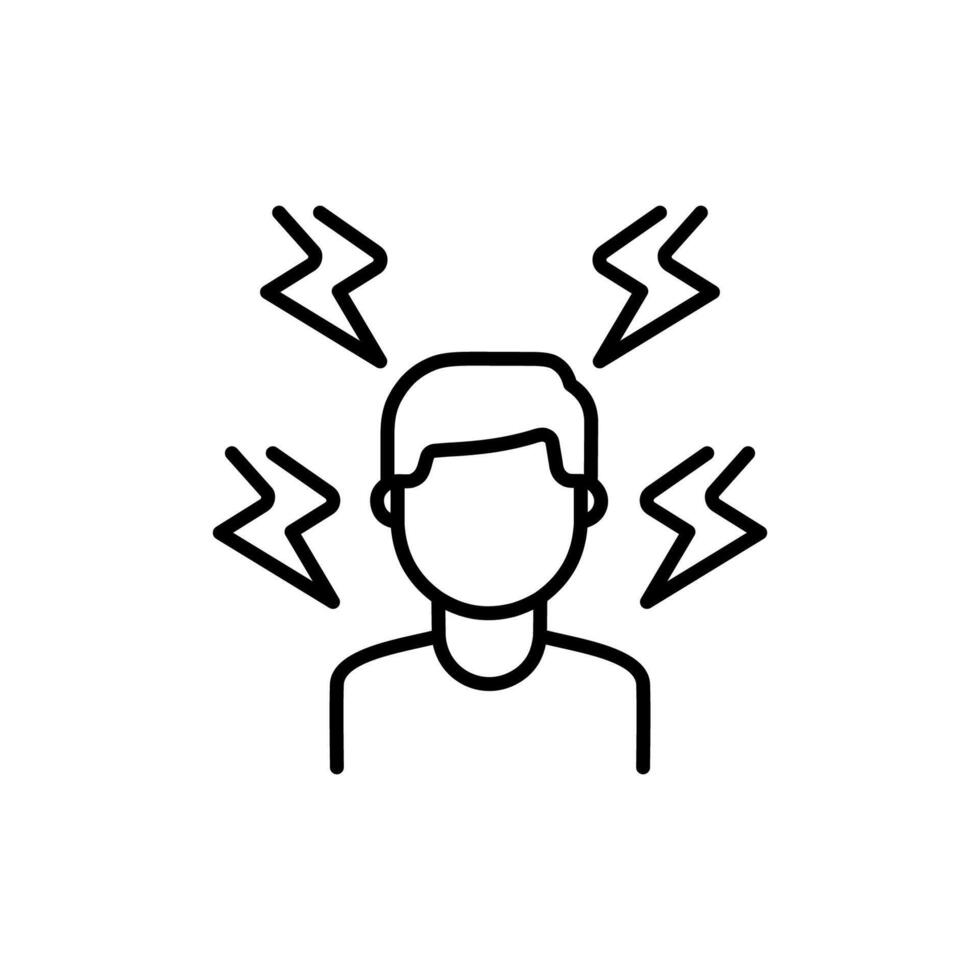 stressed person icon with line style isolated on white background, eps file and easy to edit and change color. vector
