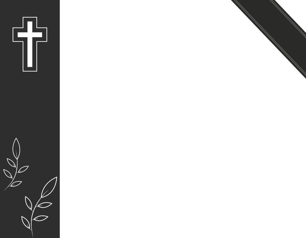 Simple Remembrance Card. Clean white space with subtle religious elements. vector
