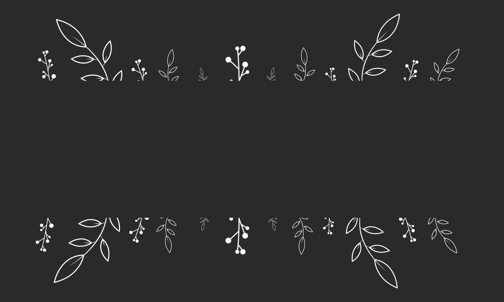 Floral frame for funeral events. Black background and white leaves. vector