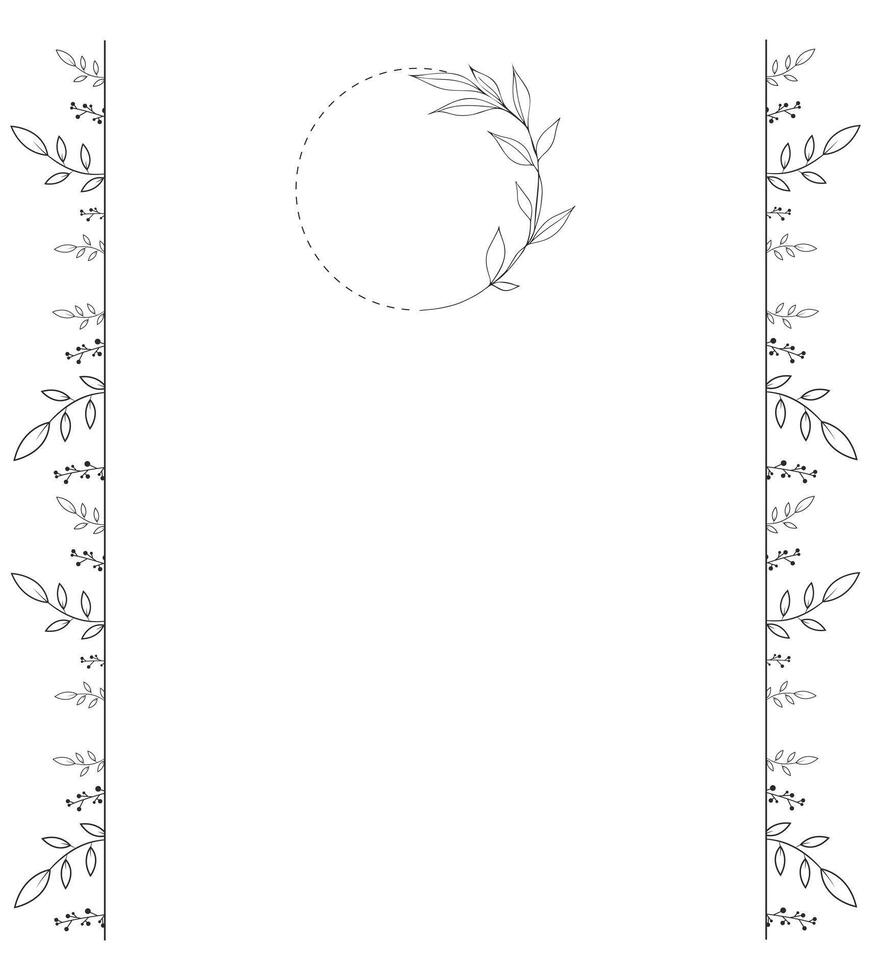 Elegant background with a delicate black floral border. Perfect for invitations and memorial cards. vector
