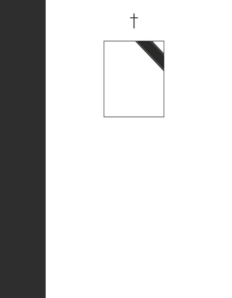 Memorial Service Layout. Professional and graceful template for funeral announcements. vector