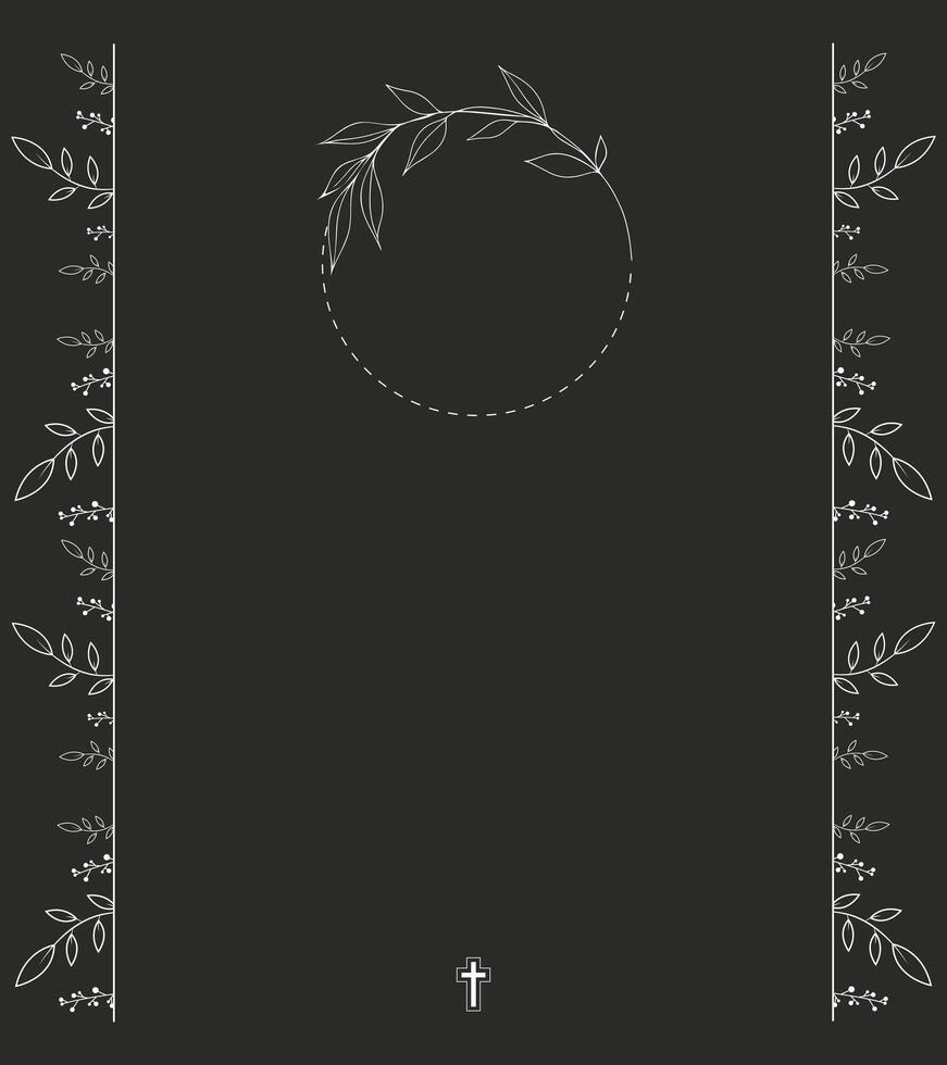 Elegant background with a delicate white floral border. Perfect for invitations and memorial cards. vector
