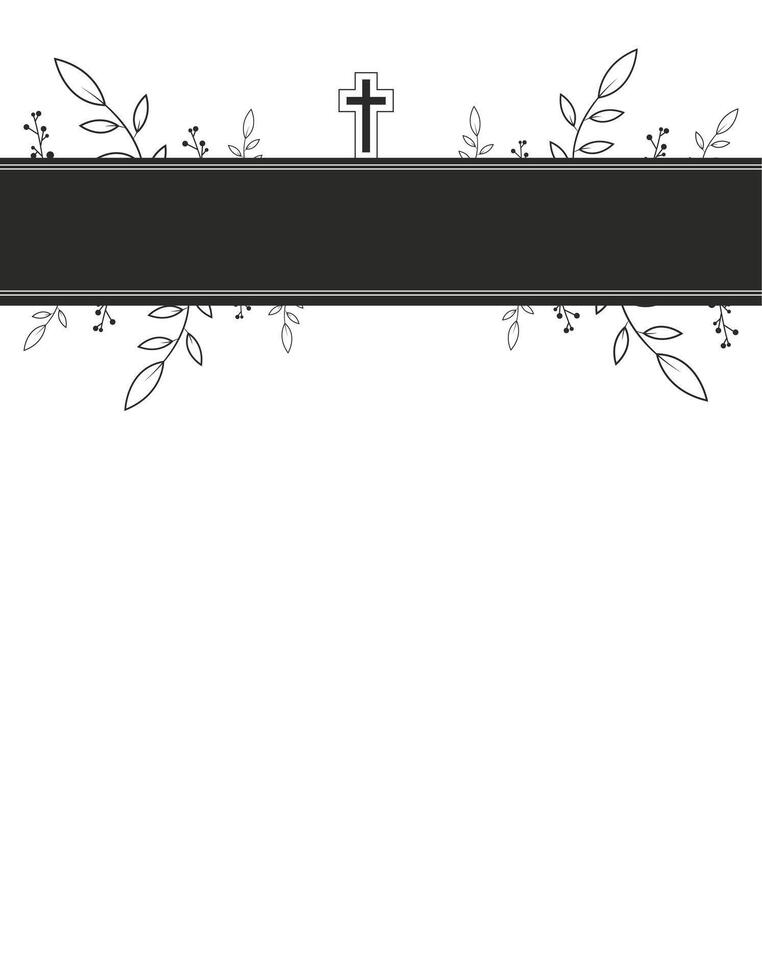 Funeral Invitation Template. Understated and respectful design ready for customization. vector