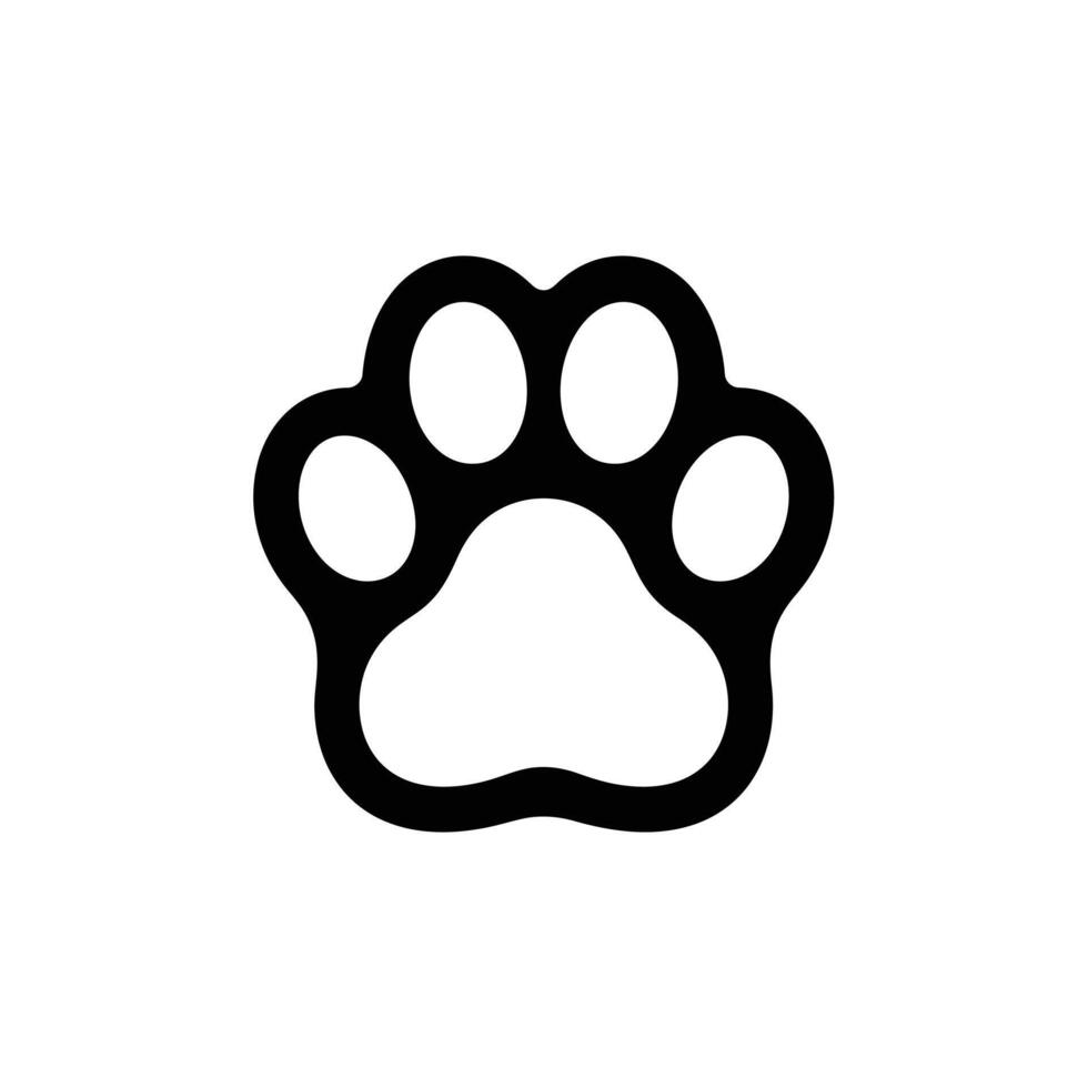 Abstract Paw Footprint Dog or Cat Icon vector